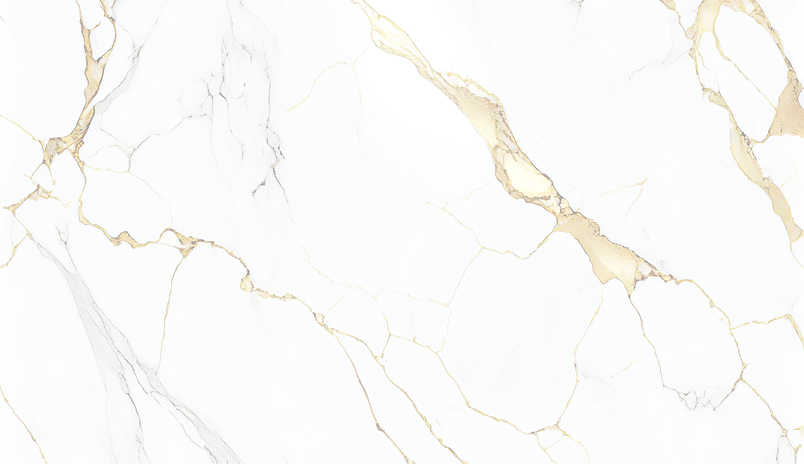Elegant white marble with gold veining pattern.